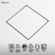 Tile Insert Shower Drain Channel (6 x 6 Inches) with Cockroach Trap (304 Grade) - By Specule